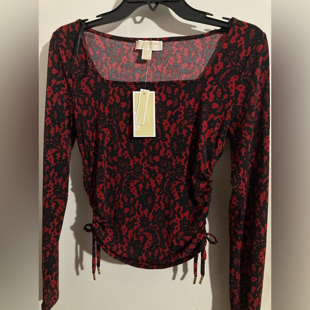 Michael Kors Red Lace Top